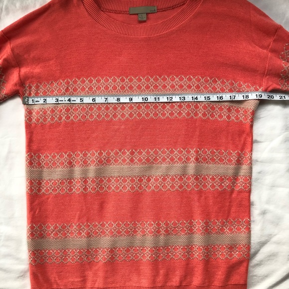 One A Coral and Cream Crew Neck Sweater - Picture 4 of 8